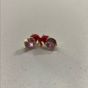 Red and Pink Santa Stud Earrings